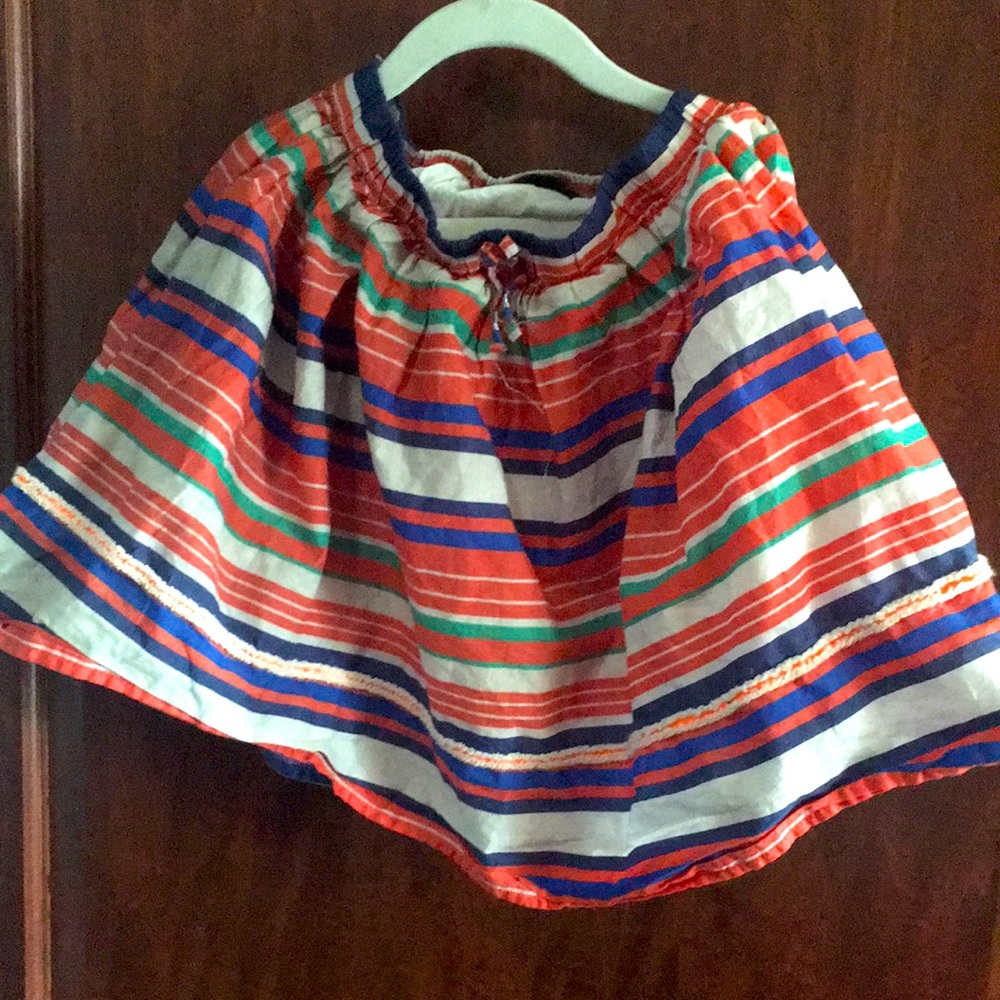 Orange, Blue, and White Skirt with Bow